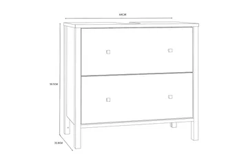 Allaskaappi Samkov 35x64 cm 2 laatikkoa - Valkoinen - Talo & remontointi - Keittiö & kylpyhuone - Kylpyhuone - Kylpyhuonekalusteet - Allaskaappi