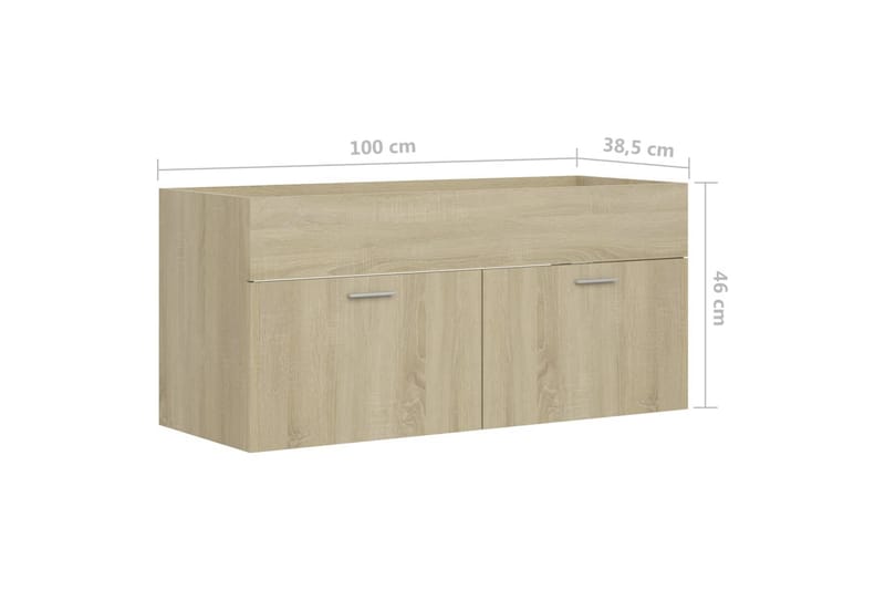 Allaskaappi Sonoma-tammi 100x38,5x46 cm lastulevy - Ruskea - Talo & remontointi - Keittiö & kylpyhuone - Kylpyhuone - Kylpyhuonekalusteet - Allaskaappi