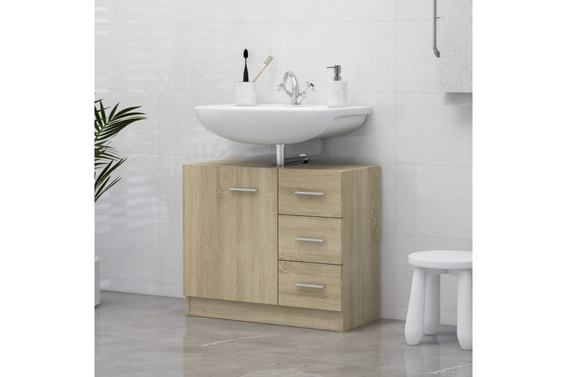 Allaskaappi Sonoma tammi 63x30x54 cm lastulevy - Ruskea - Talo & remontointi - Keittiö & kylpyhuone - Kylpyhuone - Kylpyhuonekalusteet - Allaskaappi