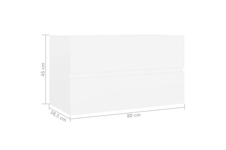 Allaskaappi valkoinen 80x38,5x45 cm lastulevy - Allaskaappi