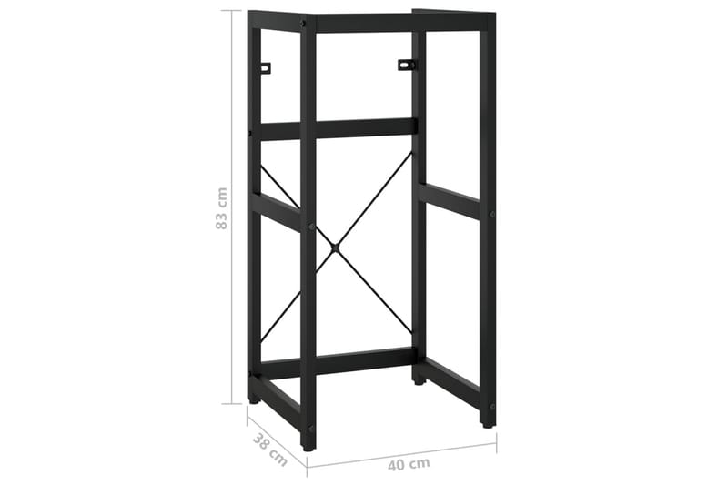 Kylpyhuoneen pesualtaan kehys musta 40x38x83 cm rauta - Musta - Talo & remontointi - Keittiö & kylpyhuone - Kylpyhuone - Kylpyhuonekalusteet - Allaskaappi
