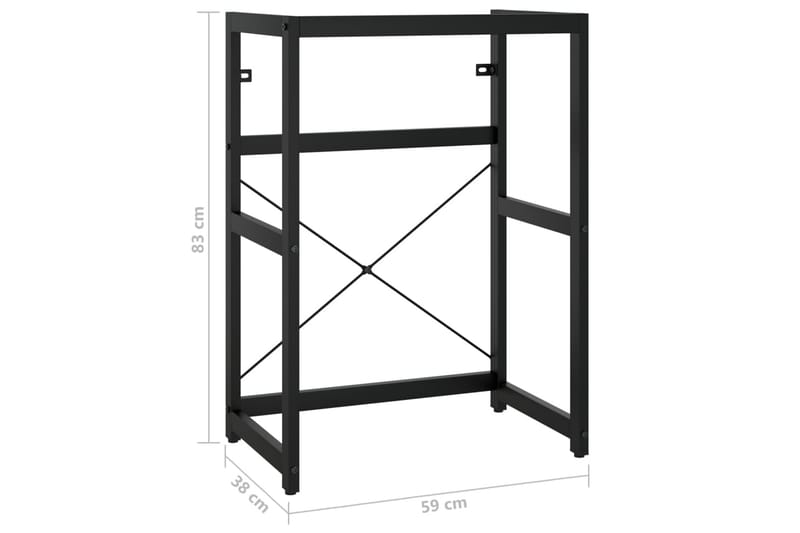 Kylpyhuoneen pesualtaan kehys musta 59x38x83 cm rauta - Musta - Talo & remontointi - Keittiö & kylpyhuone - Kylpyhuone - Kylpyhuonekalusteet - Allaskaappi