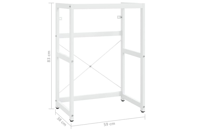 Kylpyhuoneen pesualtaan kehys valkoinen 59x38x83 cm rauta - Valkoinen - Talo & remontointi - Keittiö & kylpyhuone - Kylpyhuone - Kylpyhuonekalusteet - Allaskaappi