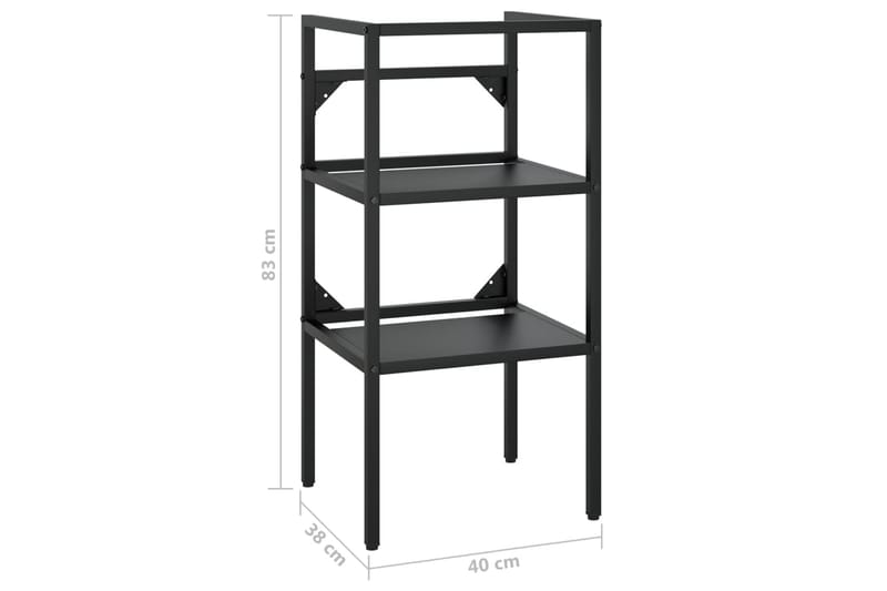 Kylpyhuoneen pesualtaan kehys musta 40x38x83 cm rauta - Musta - Talo & remontointi - Keittiö & kylpyhuone - Kylpyhuone - Kylpyhuonekalusteet - Allaskaappi