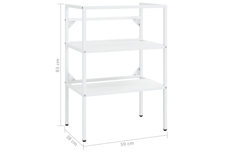 Kylpyhuoneen pesualtaan kehys valkoinen 59x38x83 cm rauta - Valkoinen - Talo & remontointi - Keittiö & kylpyhuone - Kylpyhuone - Kylpyhuonekalusteet - Allaskaappi