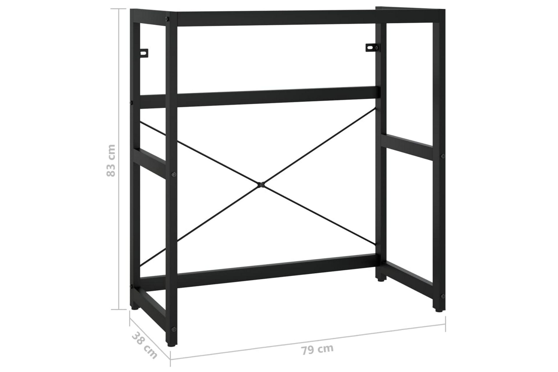 Kylpyhuoneen pesualtaan kehys musta 79x38x83 cm rauta - Musta - Talo & remontointi - Keittiö & kylpyhuone - Kylpyhuone - Kylpyhuonekalusteet - Allaskaappi