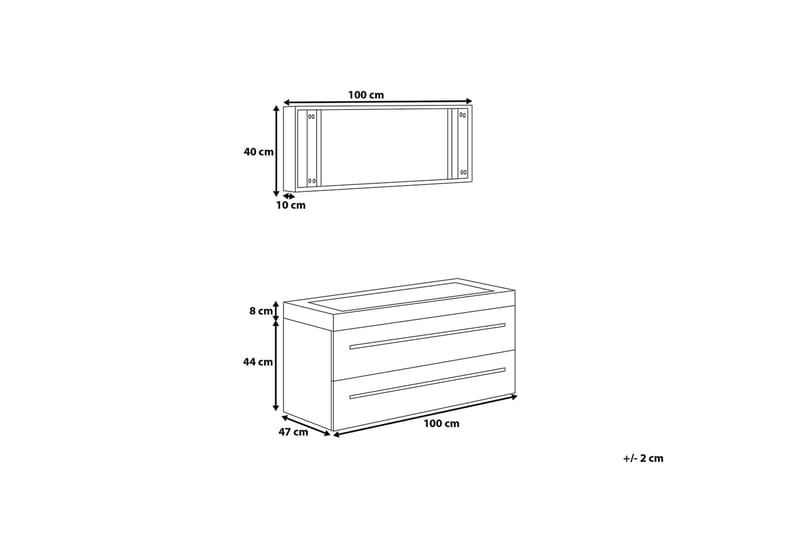 Kylpyhuonekalusteet Barcelona 47x100 cm - Beige - Talo & remontointi - Keittiö & kylpyhuone - Kylpyhuone - Kylpyhuonekalusteet - Allaskaappi