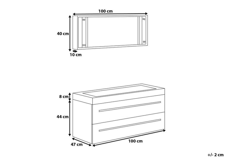 Kylpyhuonekalusteet Barcelona 47x100 cm - Beige - Talo & remontointi - Keittiö & kylpyhuone - Kylpyhuone - Kylpyhuonekalusteet - Allaskaappi