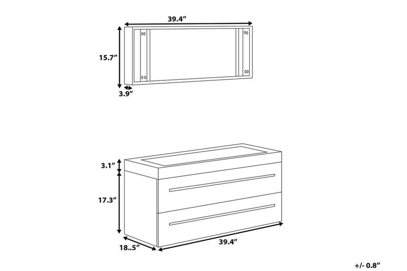 Kylpyhuonekalusteet Barcelona 47x100 cm - Beige - Talo & remontointi - Keittiö & kylpyhuone - Kylpyhuone - Kylpyhuonekalusteet - Allaskaappi