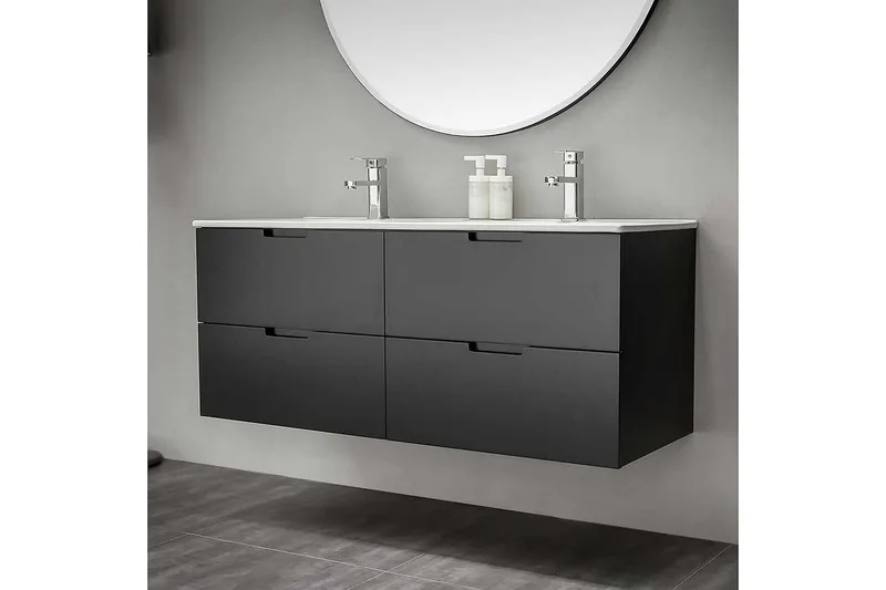 Pesuallaskaappi Bathlife Glädje 1200, Musta