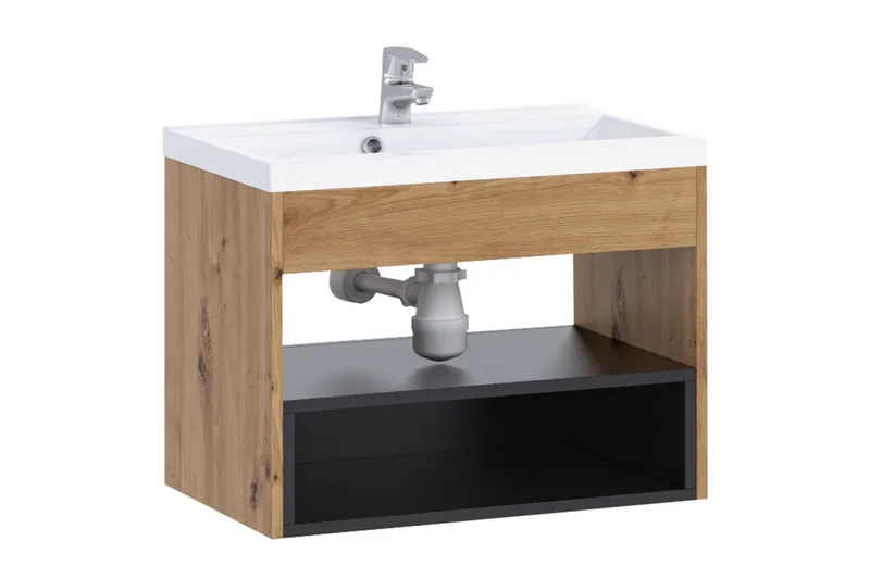 Pesuallaskaappi Kahambwe - Musta - Talo & remontointi - Keittiö & kylpyhuone - Kylpyhuone - Kylpyhuonekalusteet - Allaskaappi