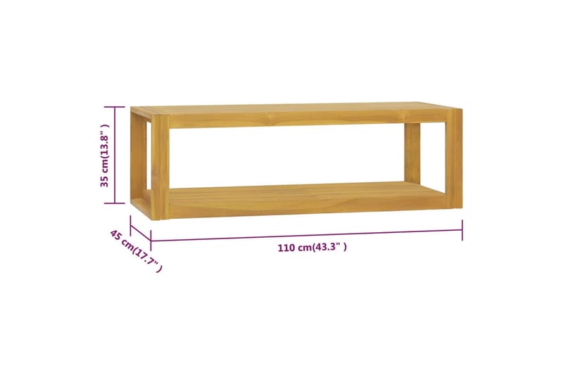 Seinäkiinnitettävä kylpyhuoneen kaappi 110x45x35cm täysi tii - Ruskea - Allaskaappi