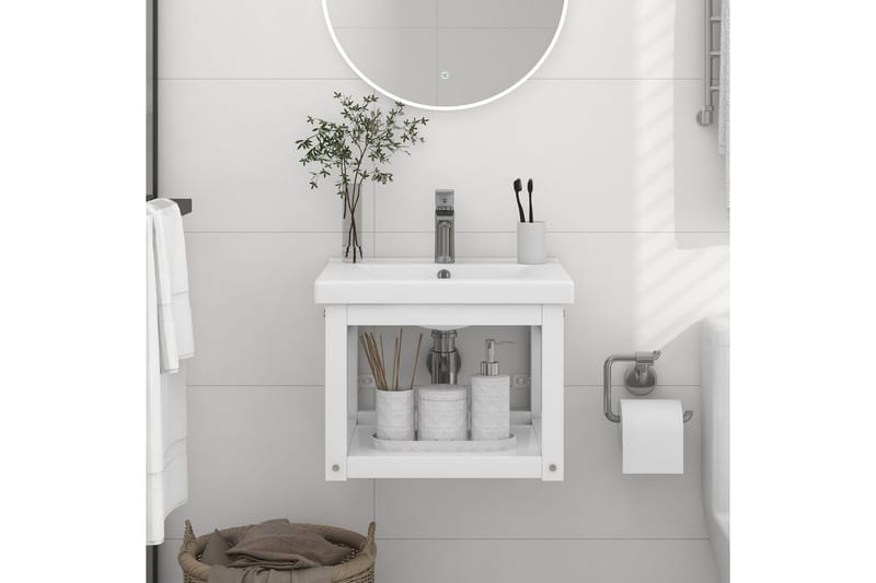 Seinäkiinnitettävä pesualtaan kehys valkoinen 40x38x31 cm ra - Valkoinen - Talo & remontointi - Keittiö & kylpyhuone - Kylpyhuone - Kylpyhuonekalusteet - Allaskaappi