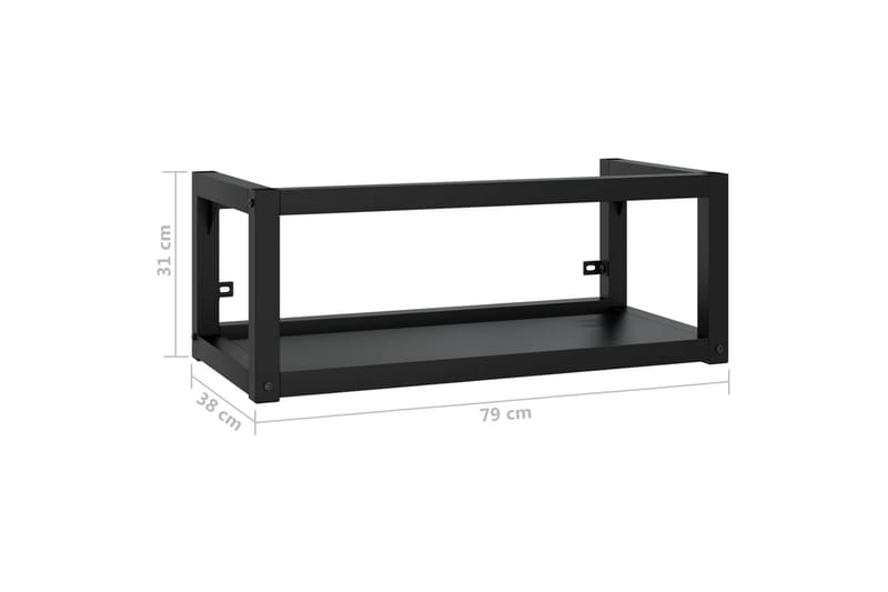Seinäkiinnitettävä pesualtaan kehys musta 79x38x31 cm rauta - Musta - Talo & remontointi - Keittiö & kylpyhuone - Kylpyhuone - Kylpyhuonekalusteet - Allaskaappi