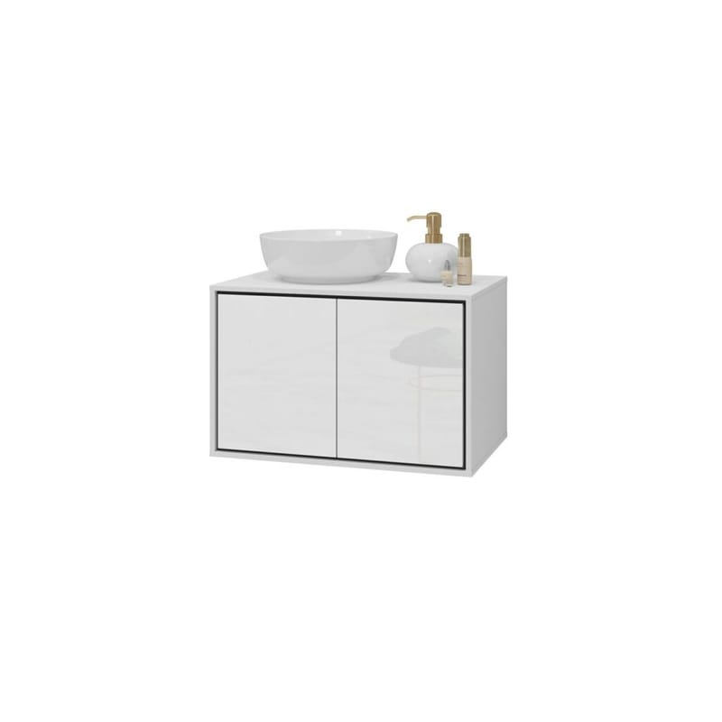 Allaskaappi Irvine 2 ovea - Valkoinen kiiltävä, 78 cm - Talo & remontointi - Keittiö & kylpyhuone - Kylpyhuone - Kylpyhuonekalusteet - Seinäkaappi & korkea kaappi