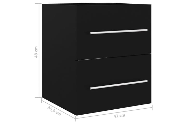 Allaskaappi musta 41x38,5x48 cm lastulevy - Musta - Allaskaappi