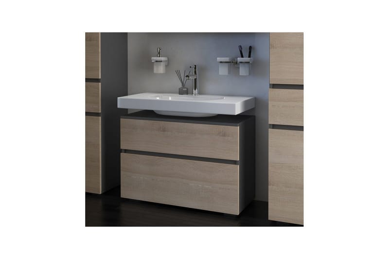 Allaskaappi Wisla 80x35x55 cm, Antrasiitti/Tammi - 80x35x55 cm, Antrasiitti/Tammi - Talo & remontointi - Keittiö & kylpyhuone - Kylpyhuone - Kylpyhuonekalusteet - Kylpyhuonekaapit
