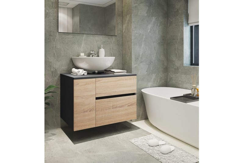 Allaskaappi Wisla 80x45x53 cm, Antrasiitti/Tammi - 80x45x53 cm, Antrasiitti/Tammi - Talo & remontointi - Keittiö & kylpyhuone - Kylpyhuone - Kylpyhuonekalusteet - Allaskaappi