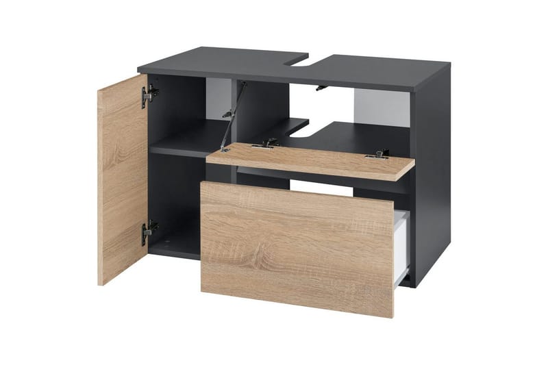 Allaskaappi Wisla 80x45x53 cm, Antrasiitti/Tammi - 80x45x53 cm, Antrasiitti/Tammi - Talo & remontointi - Keittiö & kylpyhuone - Kylpyhuone - Kylpyhuonekalusteet - Allaskaappi