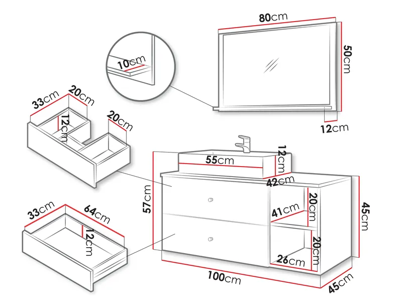 Askersund Kylpyhuoneen kalustepaketti - Beige - Talo & remontointi - Keittiö & kylpyhuone - Kylpyhuone - Kylpyhuonekalusteet - Kylpyhuonekalustepaketit
