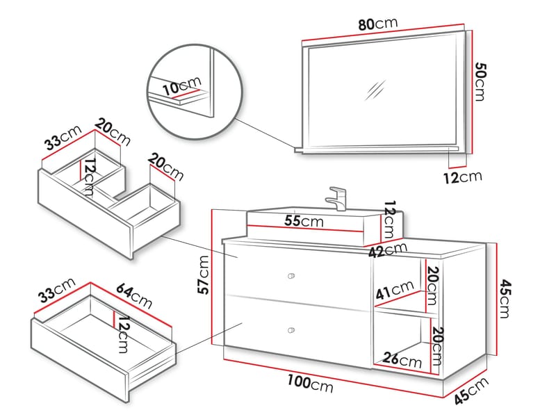 Askersund Kylpyhuoneen kalustepaketti - Beige - Talo & remontointi - Keittiö & kylpyhuone - Kylpyhuone - Kylpyhuonekalusteet - Kylpyhuonekalustepaketit