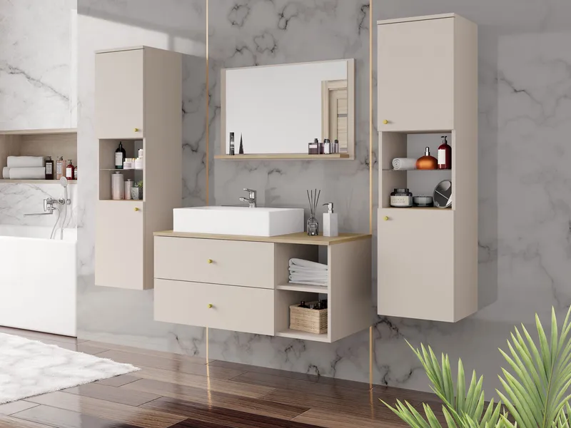Askersund Kylpyhuoneen kalustepaketti - Beige - Talo & remontointi - Keittiö & kylpyhuone - Kylpyhuone - Kylpyhuonekalusteet - Kylpyhuonekalustepaketit