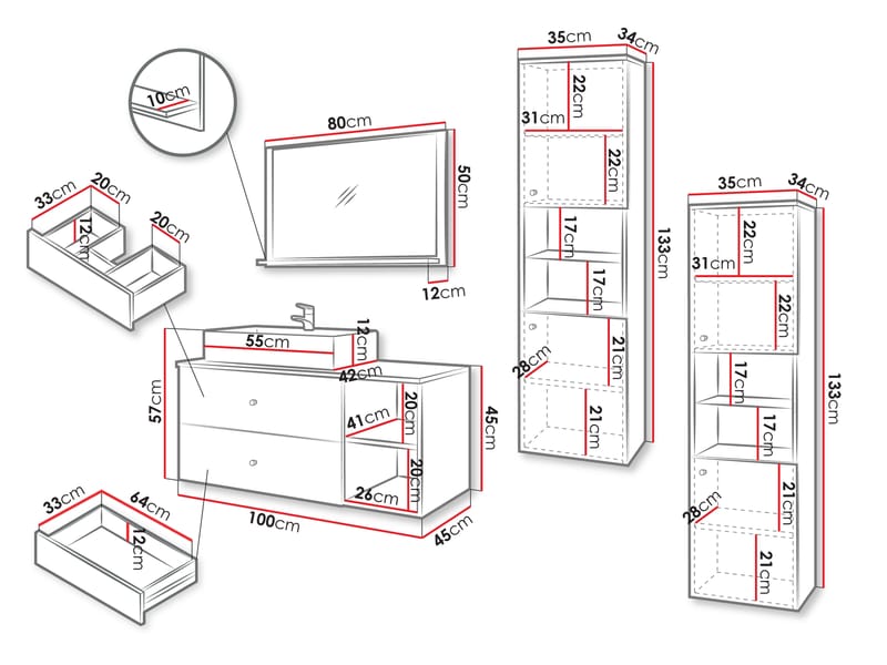 Askersund Kylpyhuoneen kalustepaketti - Beige - Talo & remontointi - Keittiö & kylpyhuone - Kylpyhuone - Kylpyhuonekalusteet - Kylpyhuonekalustepaketit