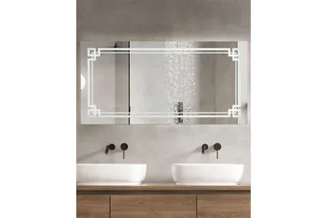 Badrumsspegel med LED Beliani Avranches Silver - Talo & remontointi - Keittiö & kylpyhuone - Kylpyhuone - Kylpyhuonekalusteet - Kylpyhuoneen peilit