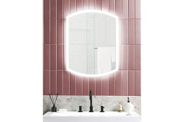 Badrumsspegel med LED Beliani Beziers Silver - Talo & remontointi - Keittiö & kylpyhuone - Kylpyhuone - Kylpyhuonekalusteet - Kylpyhuoneen peilit