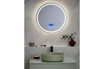 Badrumsspegel med LED Beliani Brognon Silver - Talo & remontointi - Keittiö & kylpyhuone - Kylpyhuone - Kylpyhuonekalusteet - Kylpyhuoneen peilit