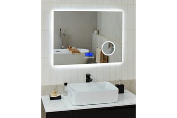 Badrumsspegel med LED Beliani Montaron Silver - Talo & remontointi - Keittiö & kylpyhuone - Kylpyhuone - Kylpyhuonekalusteet - Kylpyhuoneen peilit