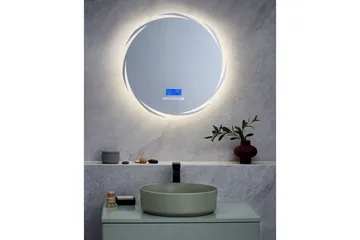 Badrumsspegel med LED Beliani Tanay Silver - Talo & remontointi - Keittiö & kylpyhuone - Kylpyhuone - Kylpyhuonekalusteet - Kylpyhuoneen peilit