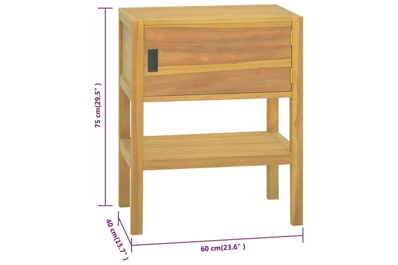 beBasic Kylpyhuoneen kaappi 60x40x75 cm täysi tiikki - Ruskea - Talo & remontointi - Keittiö & kylpyhuone - Kylpyhuone - Kylpyhuonekalusteet - Kylpyhuonekaapit