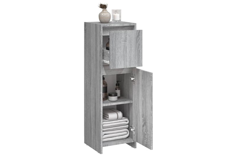 beBasic Kylpyhuoneen kaappi harmaa Sonoma 30x30x95 cm tekninen puu - Harmaa - Talo & remontointi - Keittiö & kylpyhuone - Kylpyhuone - Kylpyhuonekalusteet - Kylpyhuonekaapit