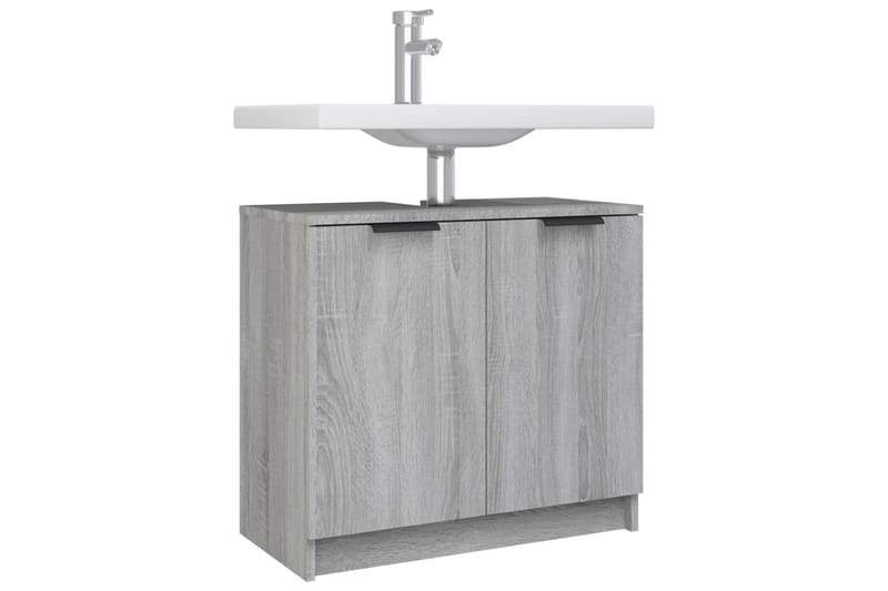 beBasic Kylpyhuoneen kaappi harmaa Sonoma 64,5x33,5x59 cm tekninen puu - Harmaa - Talo & remontointi - Keittiö & kylpyhuone - Kylpyhuone - Kylpyhuonekalusteet - Kylpyhuonekaapit