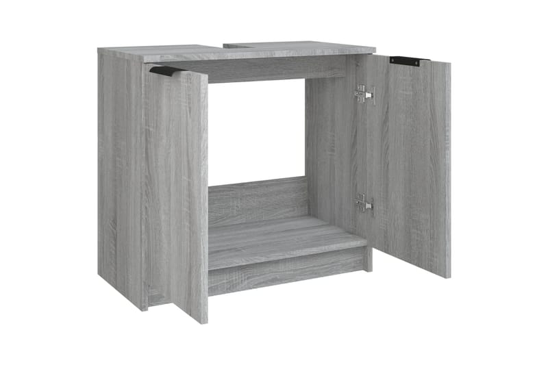beBasic Kylpyhuoneen kaappi harmaa Sonoma 64,5x33,5x59 cm tekninen puu - Harmaa - Talo & remontointi - Keittiö & kylpyhuone - Kylpyhuone - Kylpyhuonekalusteet - Kylpyhuonekaapit