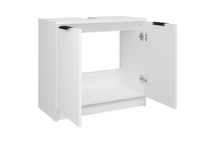 beBasic Kylpyhuoneen kaappi valkoinen 64,5x33,5x59 cm tekninen puu - Valkoinen - Kylpyhuonekaapit