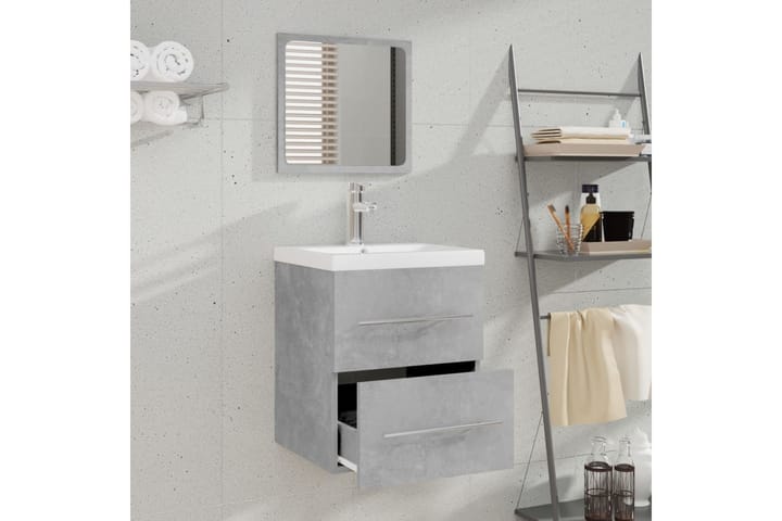 beBasic Kylpyhuoneen kaappi peilillä betoninharmaa 41x38,5x48 cm - Harmaa - Kylpyhuoneekaappi valaistuksella - Seinäkaappi & korkea kaappi - Kylpyhuonekaapit