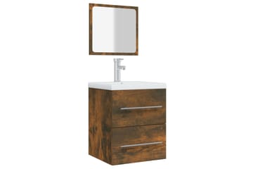 beBasic Kylpyhuoneen kaappi peilillä savutammi 41x38,5x48 cm - Ruskea - Talo & remontointi - Keittiö & kylpyhuone - Kylpyhuone - Kylpyhuonekalusteet - Kylpyhuonekaapit