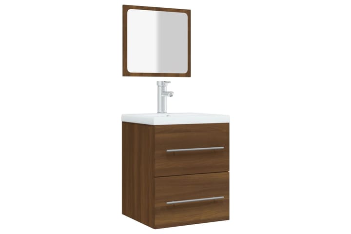 beBasic Kylpyhuoneen kaappi peilillä ruskea tammi 41x38,5x48 cm - Ruskea - Kylpyhuoneekaappi valaistuksella - Seinäkaappi & korkea kaappi - Kylpyhuonekaapit