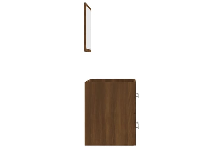 beBasic Kylpyhuoneen kaappi peilillä ruskea tammi 41x38,5x48 cm - Ruskea - Kylpyhuoneekaappi valaistuksella - Seinäkaappi & korkea kaappi - Kylpyhuonekaapit