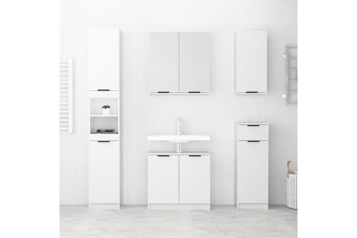 beBasic Seinäkiinnitettävä kylpyhuoneen kaappi korkeak valk 32x20x67 cm - Valkoinen - Kylpyhuoneekaappi valaistuksella - Seinäkaappi & korkea kaappi - Kylpyhuonekaapit