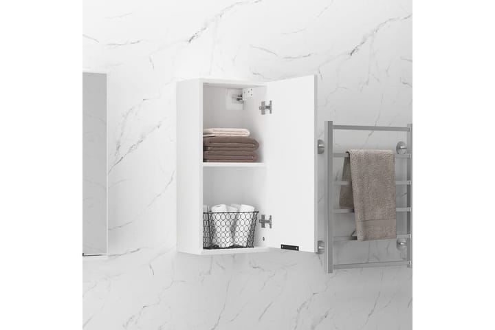 beBasic Seinäkiinnitettävä kylpyhuoneen kaappi valkoinen 32x20x67 cm - Valkoinen - Kylpyhuoneekaappi valaistuksella - Seinäkaappi & korkea kaappi - Kylpyhuonekaapit