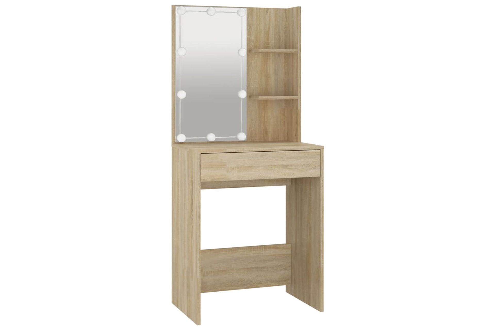 beBasic Peilipöytä LED-valoilla Sonoma-tammi 60x40x140 cm - Ruskea - Talo & remontointi - Keittiö & kylpyhuone - Kylpyhuone - Kylpyhuonekalusteet - Peilikaapit