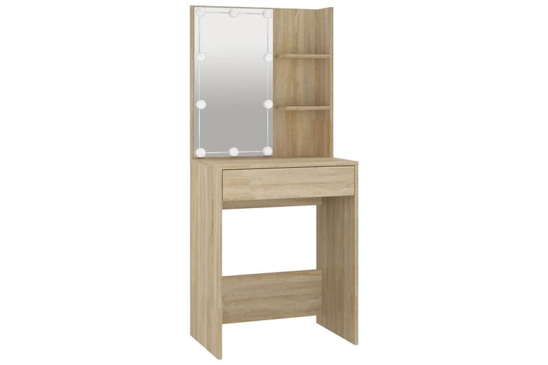 beBasic Peilipöytä LED-valoilla Sonoma-tammi 60x40x140 cm - Ruskea - Talo & remontointi - Keittiö & kylpyhuone - Kylpyhuone - Kylpyhuonekalusteet - Peilikaapit