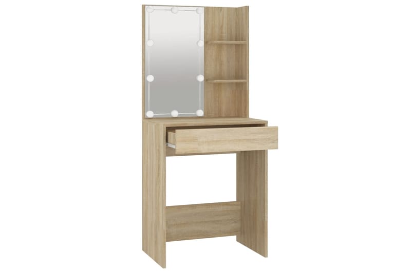 beBasic Peilipöytä LED-valoilla Sonoma-tammi 60x40x140 cm - Ruskea - Talo & remontointi - Keittiö & kylpyhuone - Kylpyhuone - Kylpyhuonekalusteet - Peilikaapit