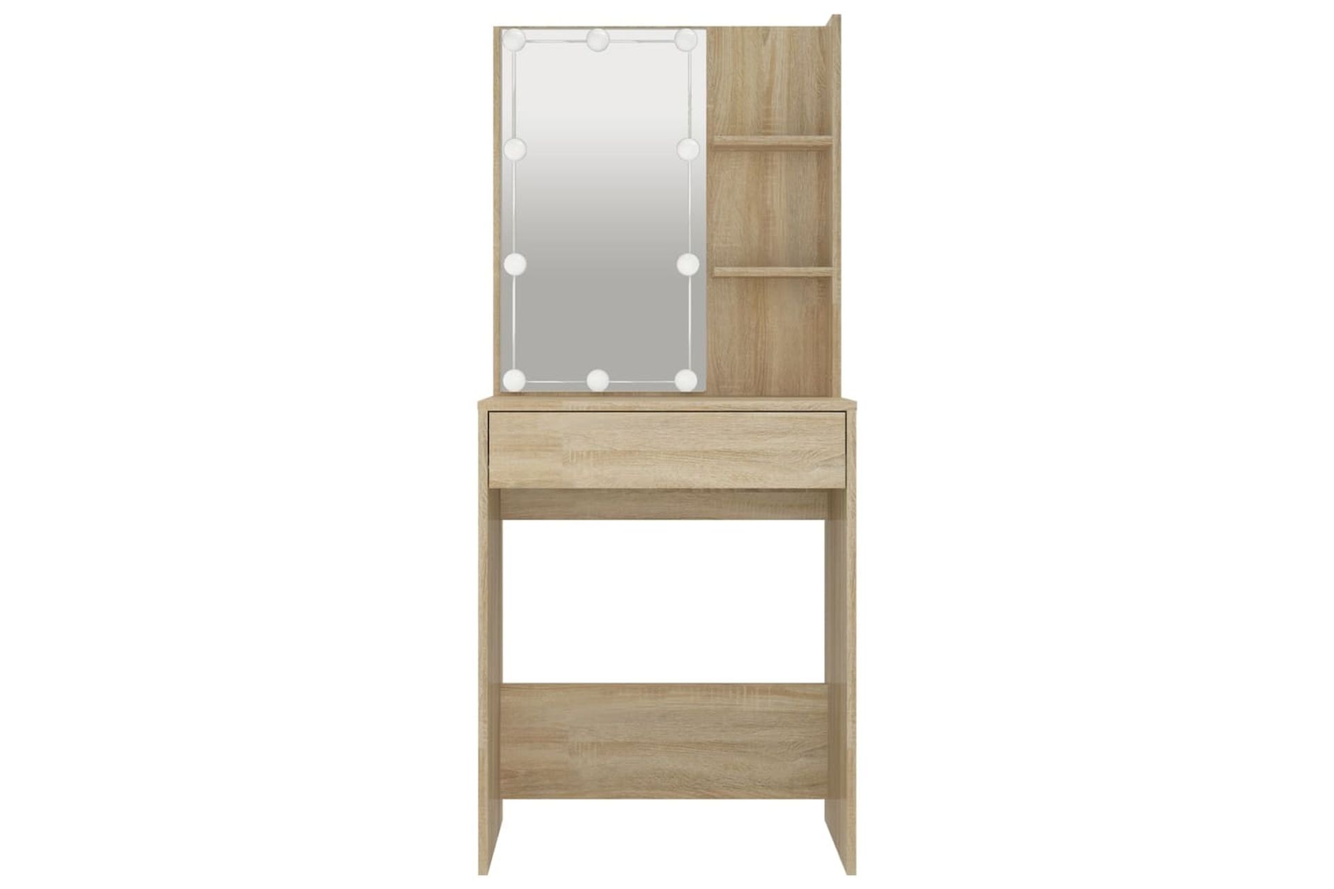 beBasic Peilipöytä LED-valoilla Sonoma-tammi 60x40x140 cm - Ruskea - Talo & remontointi - Keittiö & kylpyhuone - Kylpyhuone - Kylpyhuonekalusteet - Peilikaapit