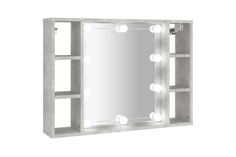 beBasic Peilikaappi LED-valoilla betoninharmaa 76x15x55 cm - Harmaa - Talo & remontointi - Keittiö & kylpyhuone - Kylpyhuone - Kylpyhuonekalusteet - Peilikaapit