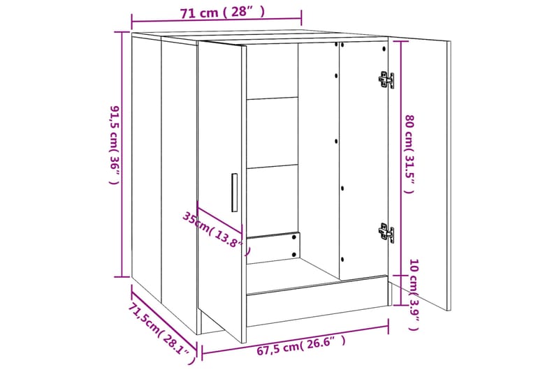 beBasic Pesukonekaappi savutammi 71x71,5x91,5 cm - Kylpyhuonekaapit