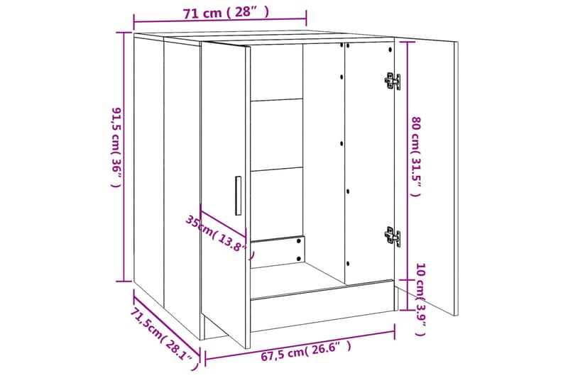 beBasic Pesukonekaappi harmaa Sonoma 71x71,5x91,5 cm - Kylpyhuonekaapit